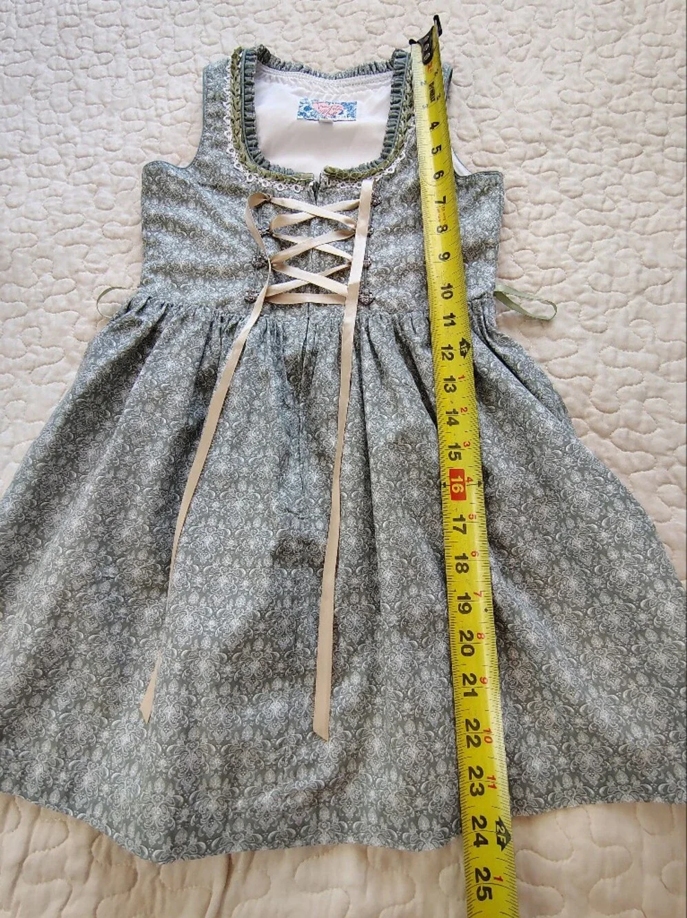 Stockerpoint Trachten Mädl Girls Dirndl Dress – Olive Green Floral.